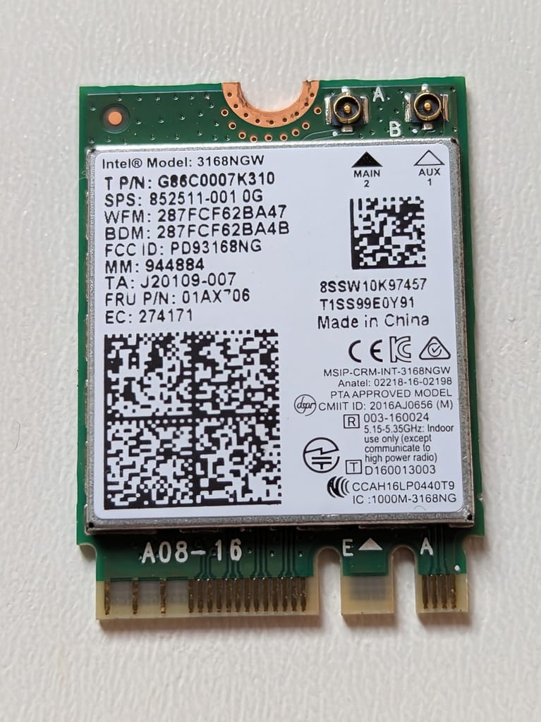 carte wifi interne pc portable